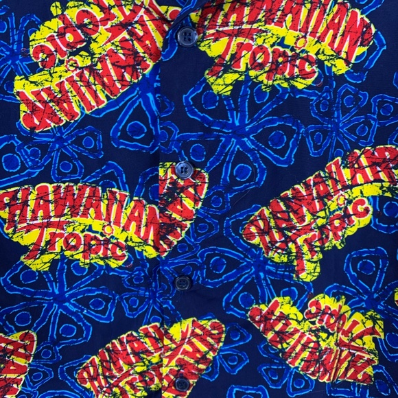 Hawaiian Tropic XL Button Front Shirt Short Sleeve - Picture 2 of 4